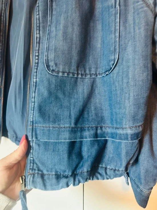 Democracy Dark Blue Denim Dress Jacket with Stand Collar - Picture 5 of 9